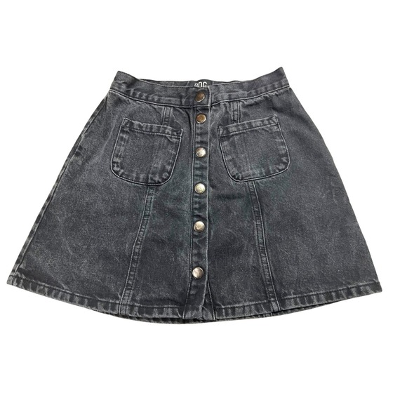 BDG Urban Outfitters Dresses & Skirts - BDG Urban Outfitters Washed Black Denim Button A-Line Mini Skirt Small grunge